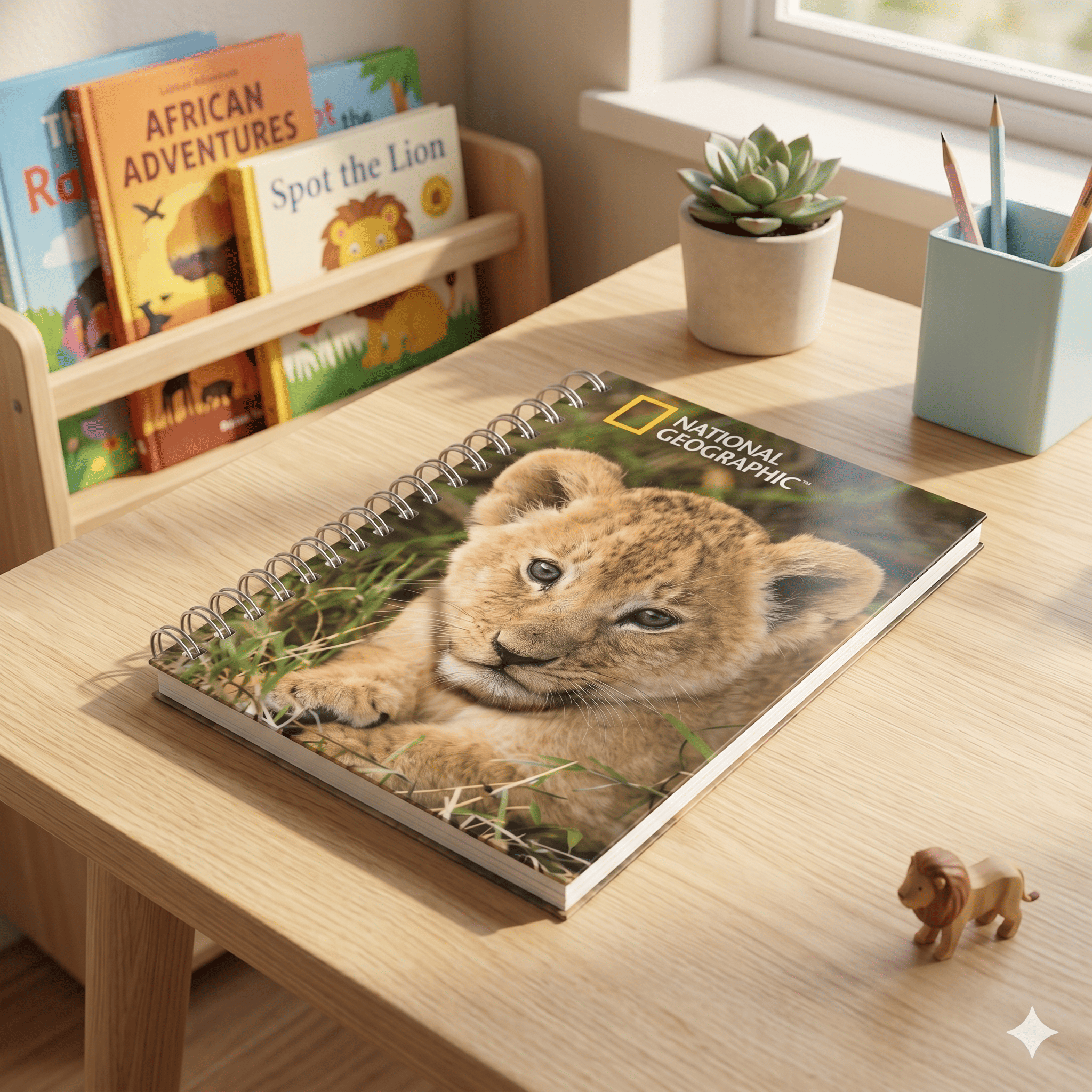 African Lion 3D Cover A6 Diary