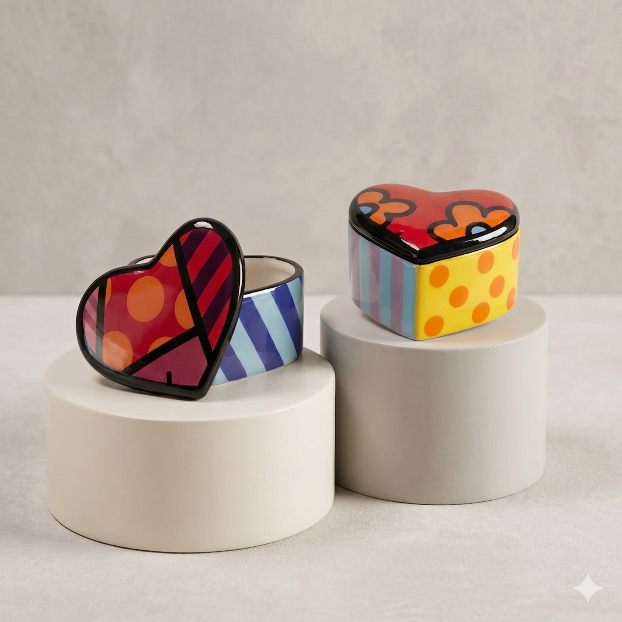 Britto Heart Trinket Boxes (Single Piece)