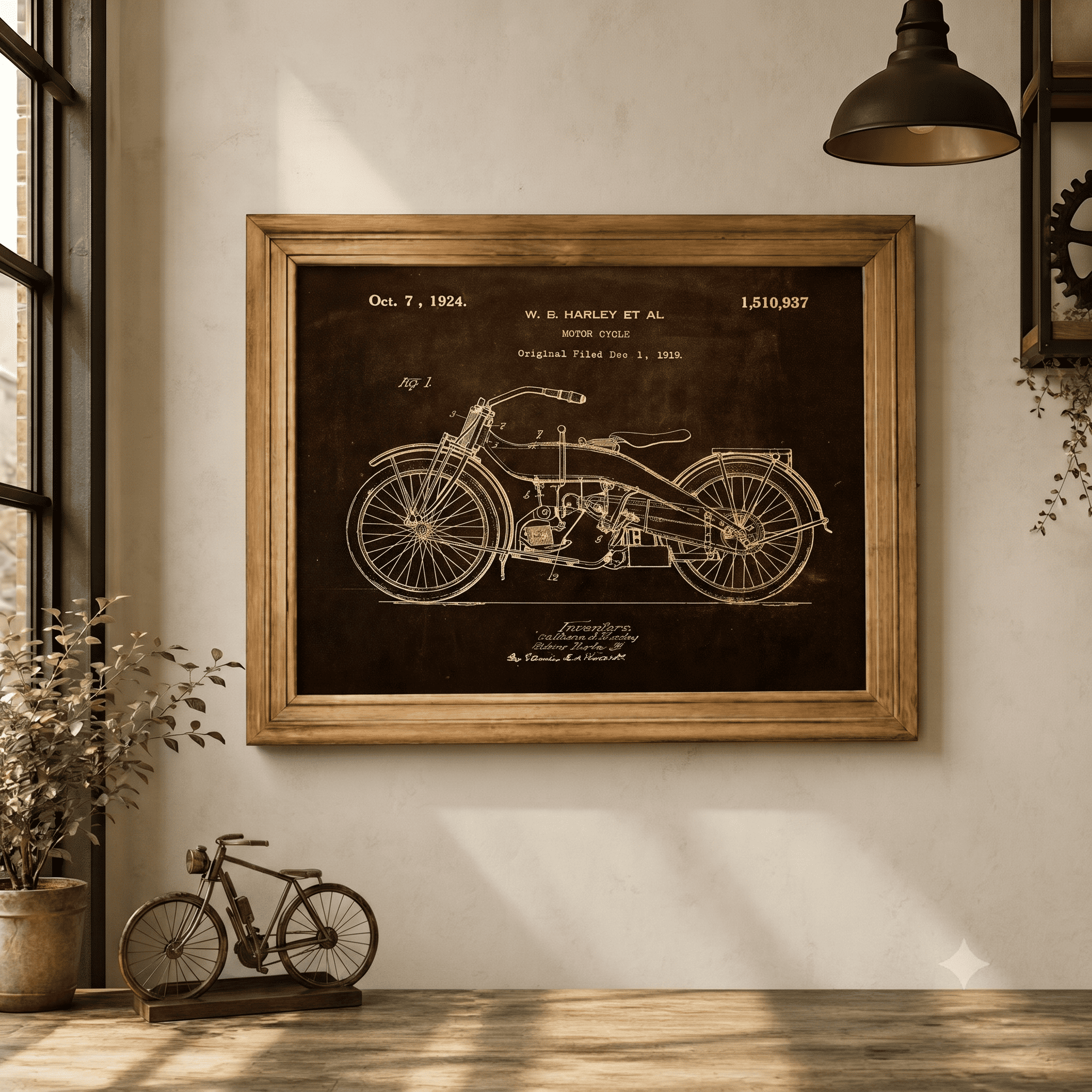 Framed Motorcycle Wall Art
