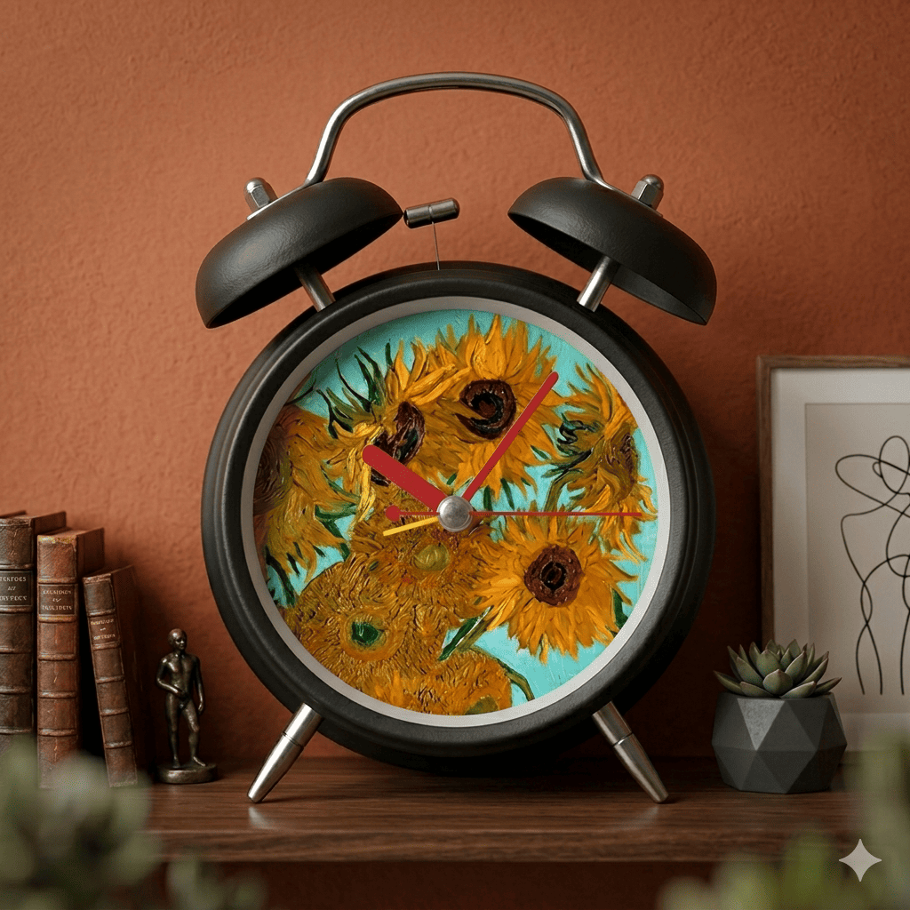 Van Gogh Sunflowers Clock