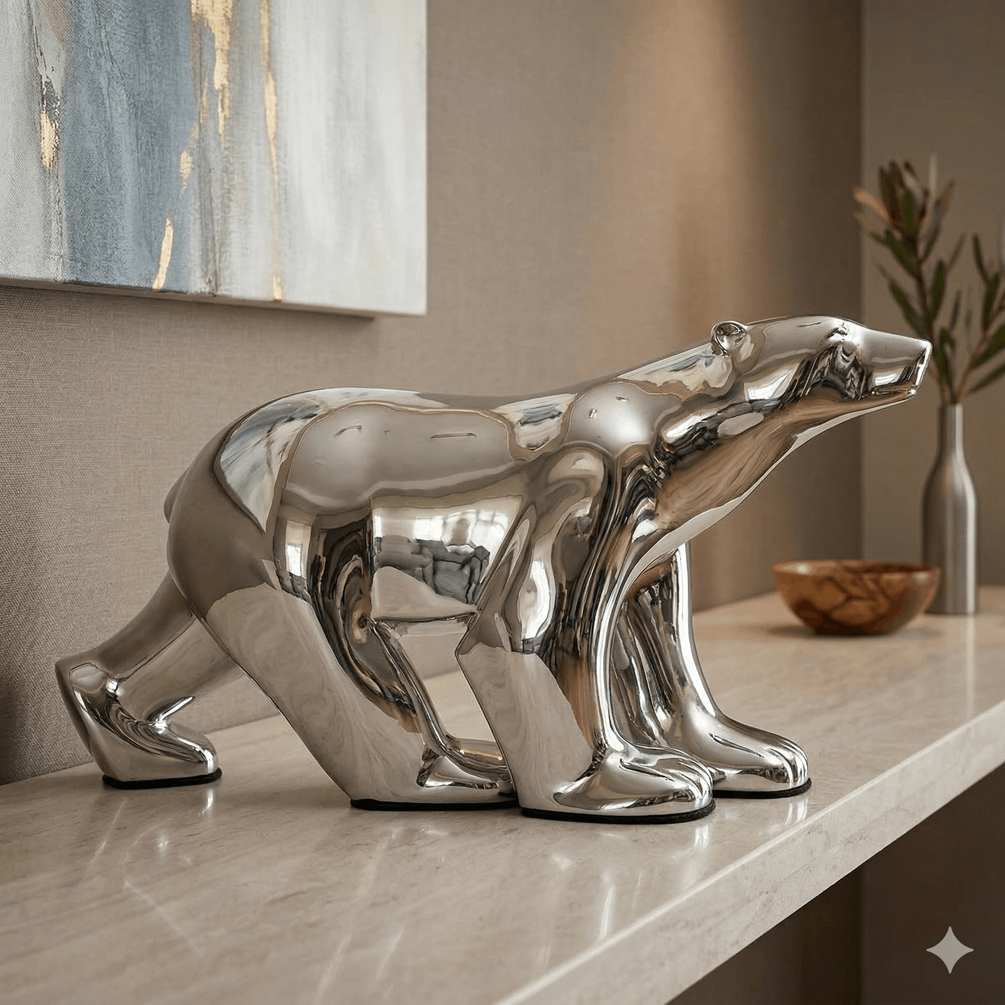 Pompom Silver Polar Bear