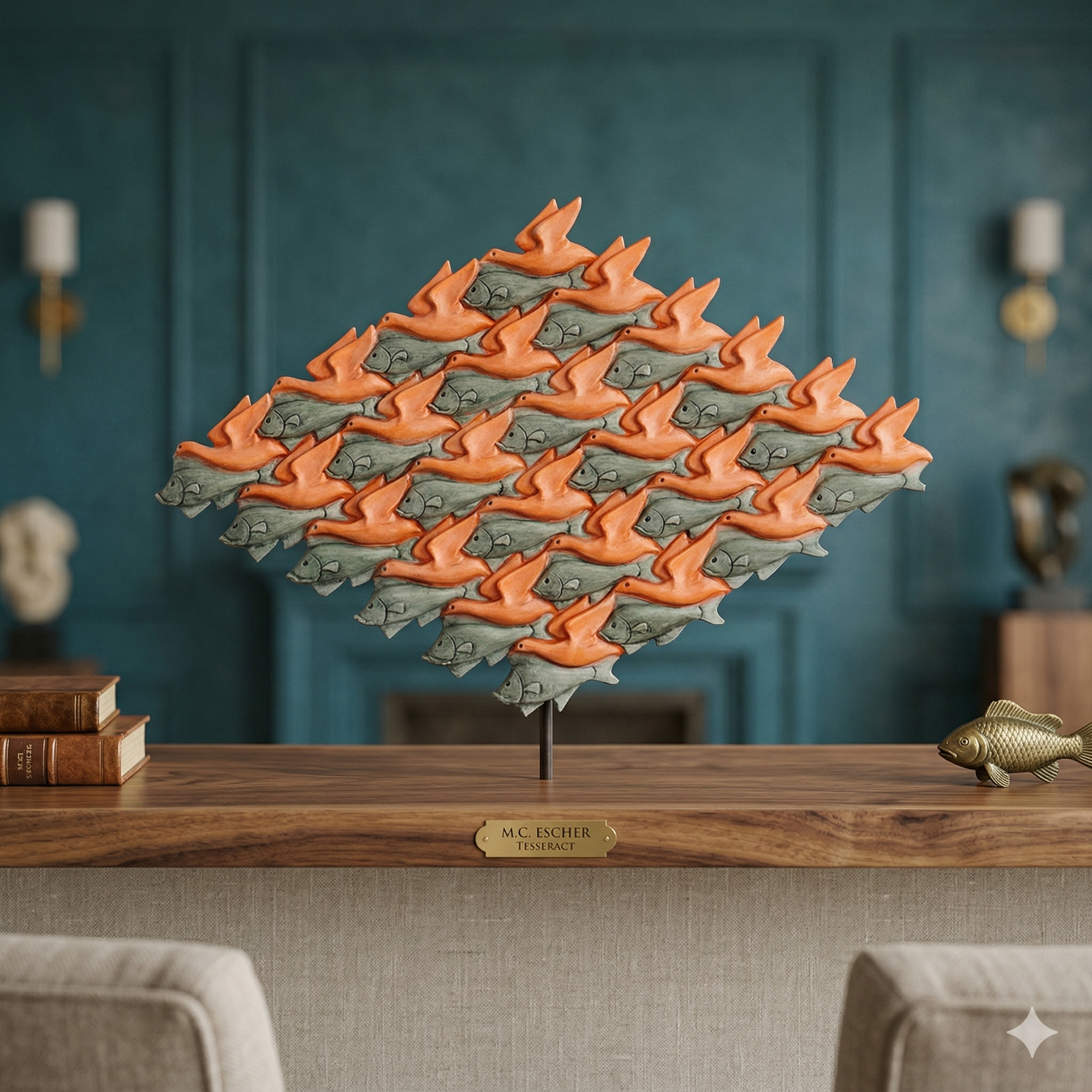 ESCHER BIRD FISH 1938