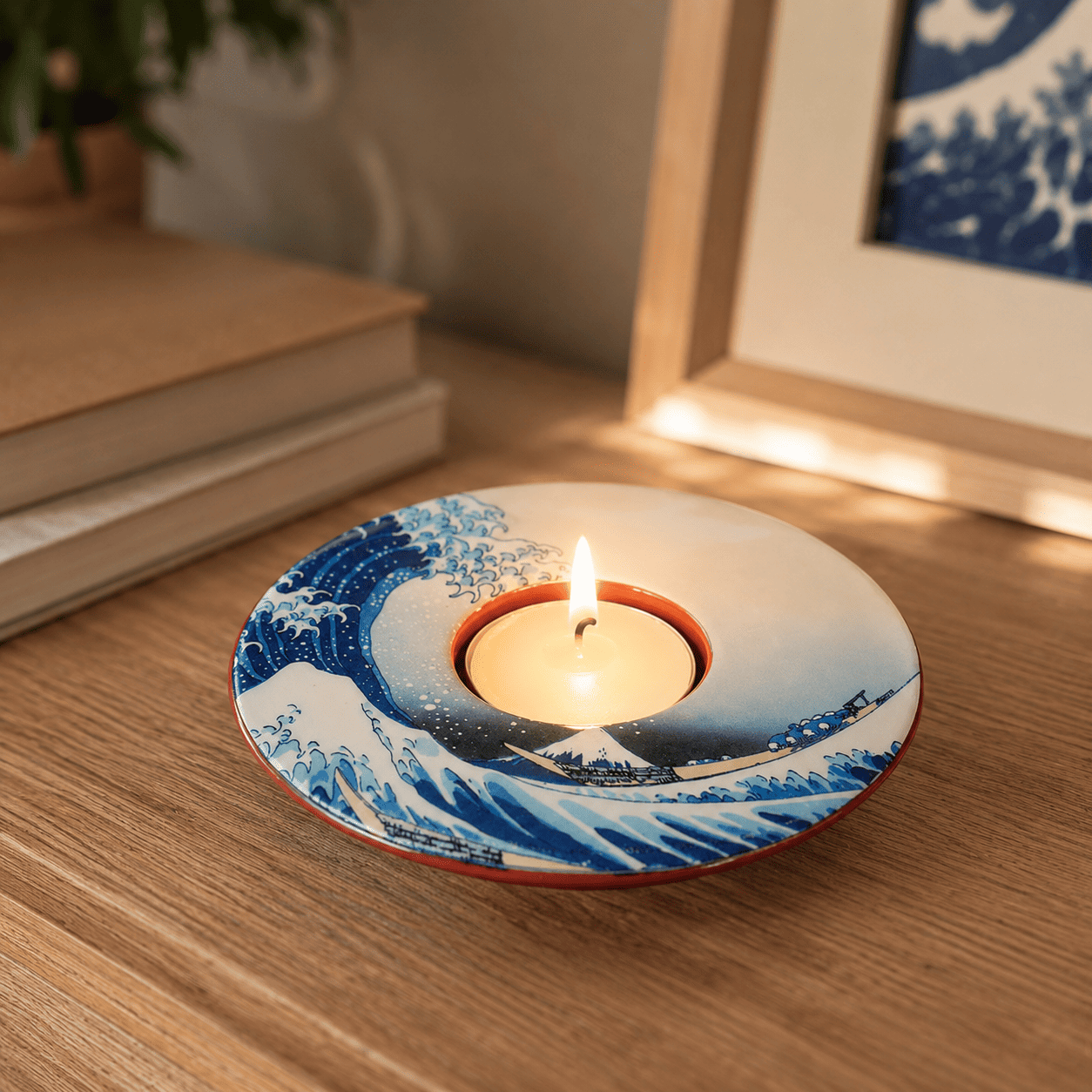 Hokusai Great Wave off Kanagawa Dish T-Light
