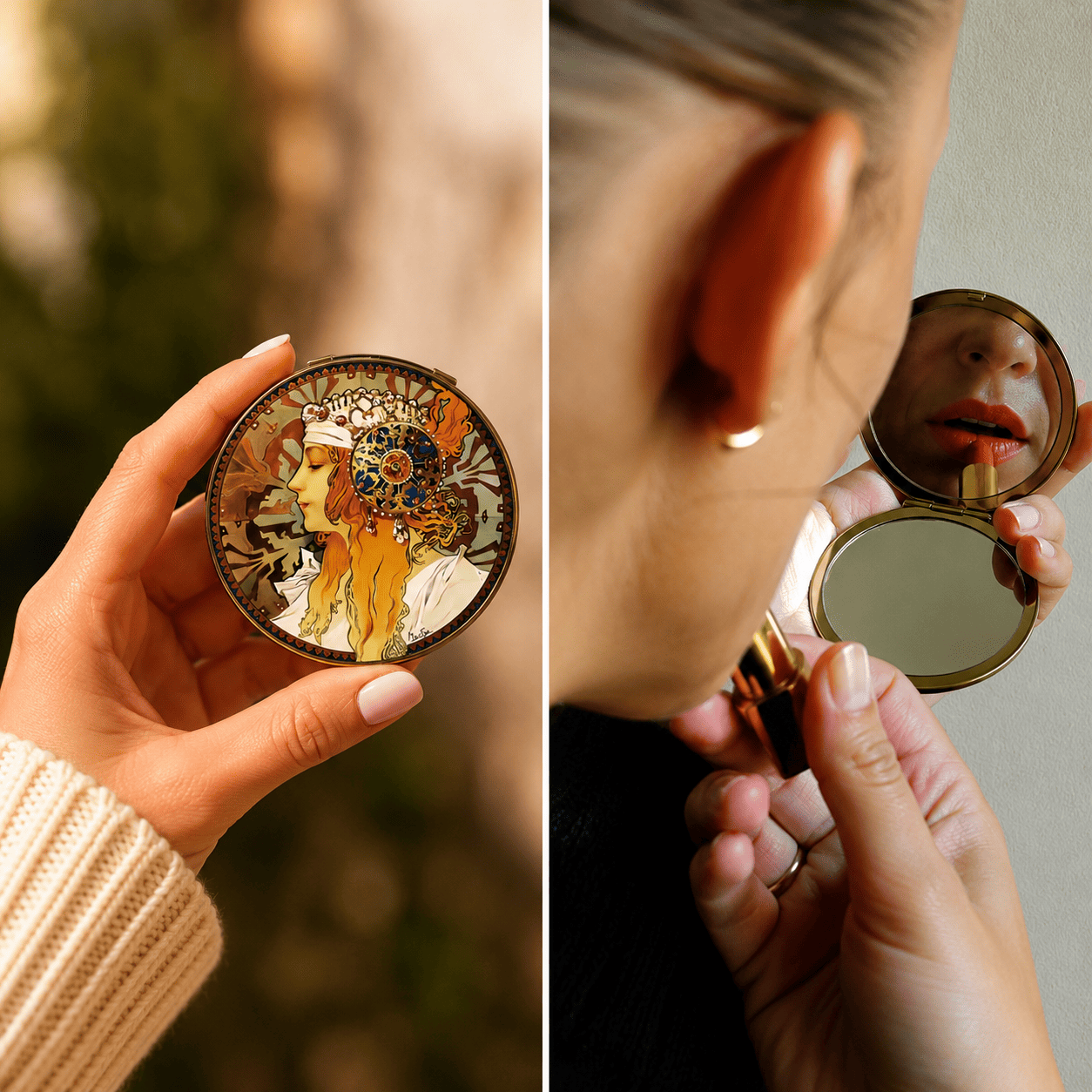 Mucha La Blonde Pocket Mirror