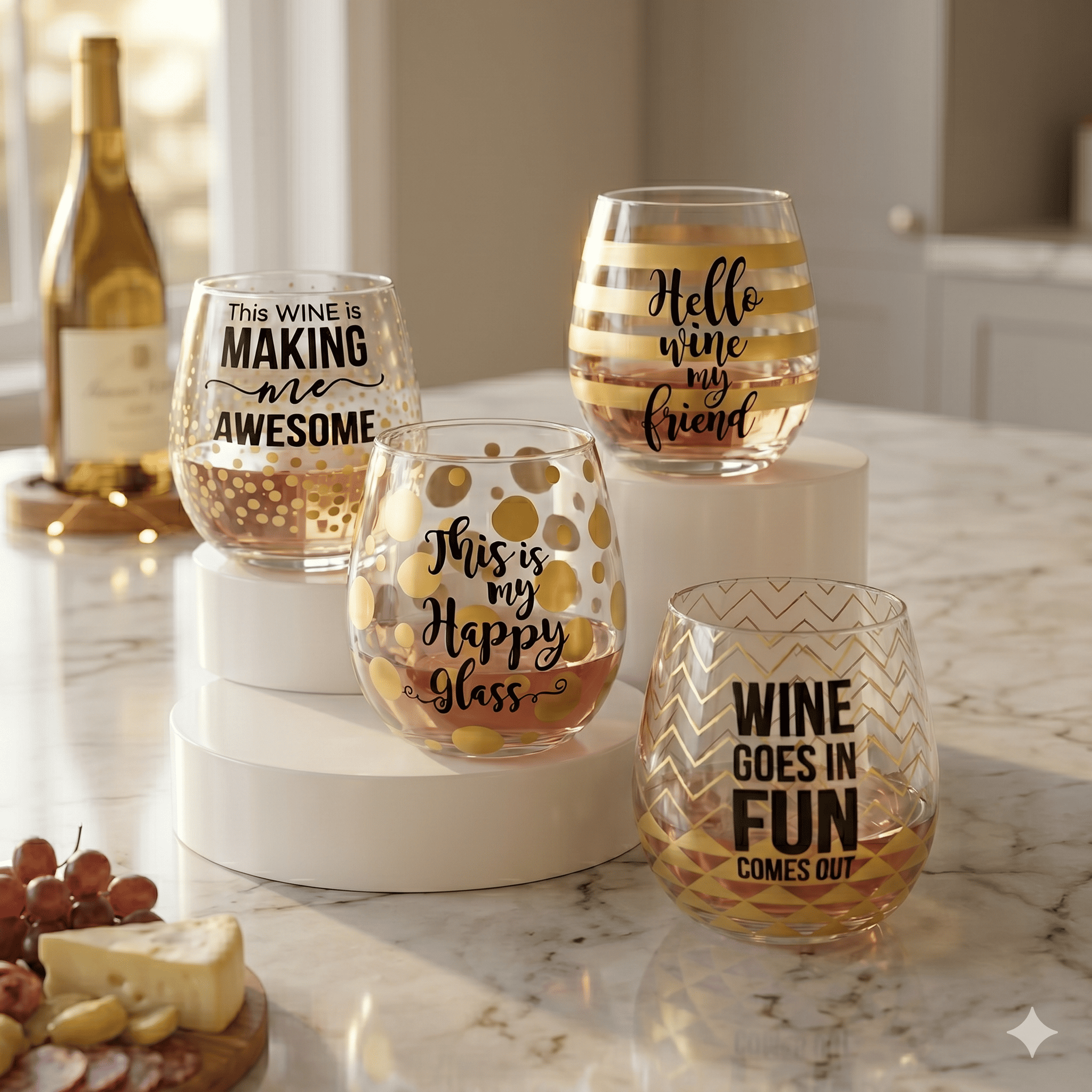 Stemless Wine Glass, (One piece)