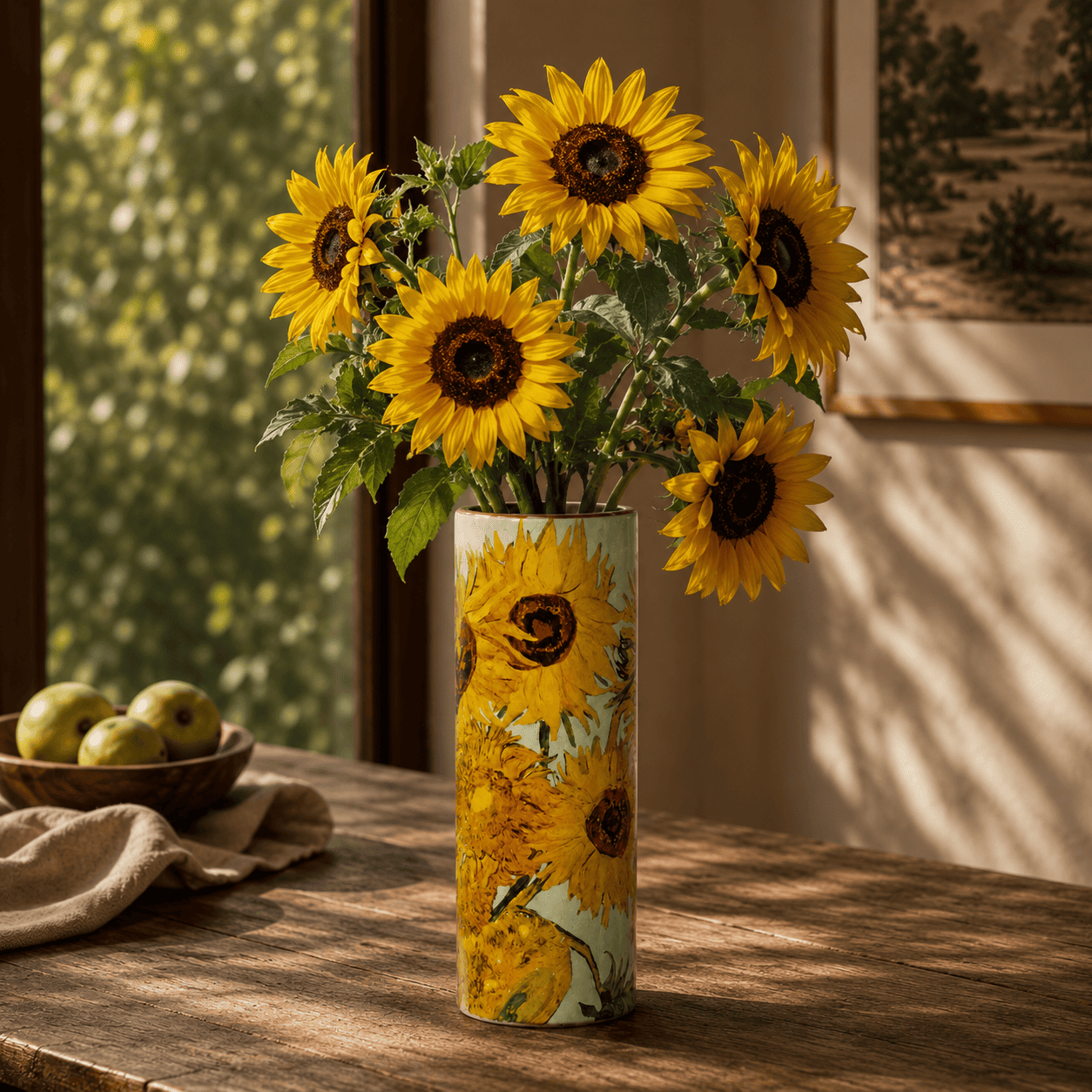 Van Gogh Sunflower Ceramic Vase