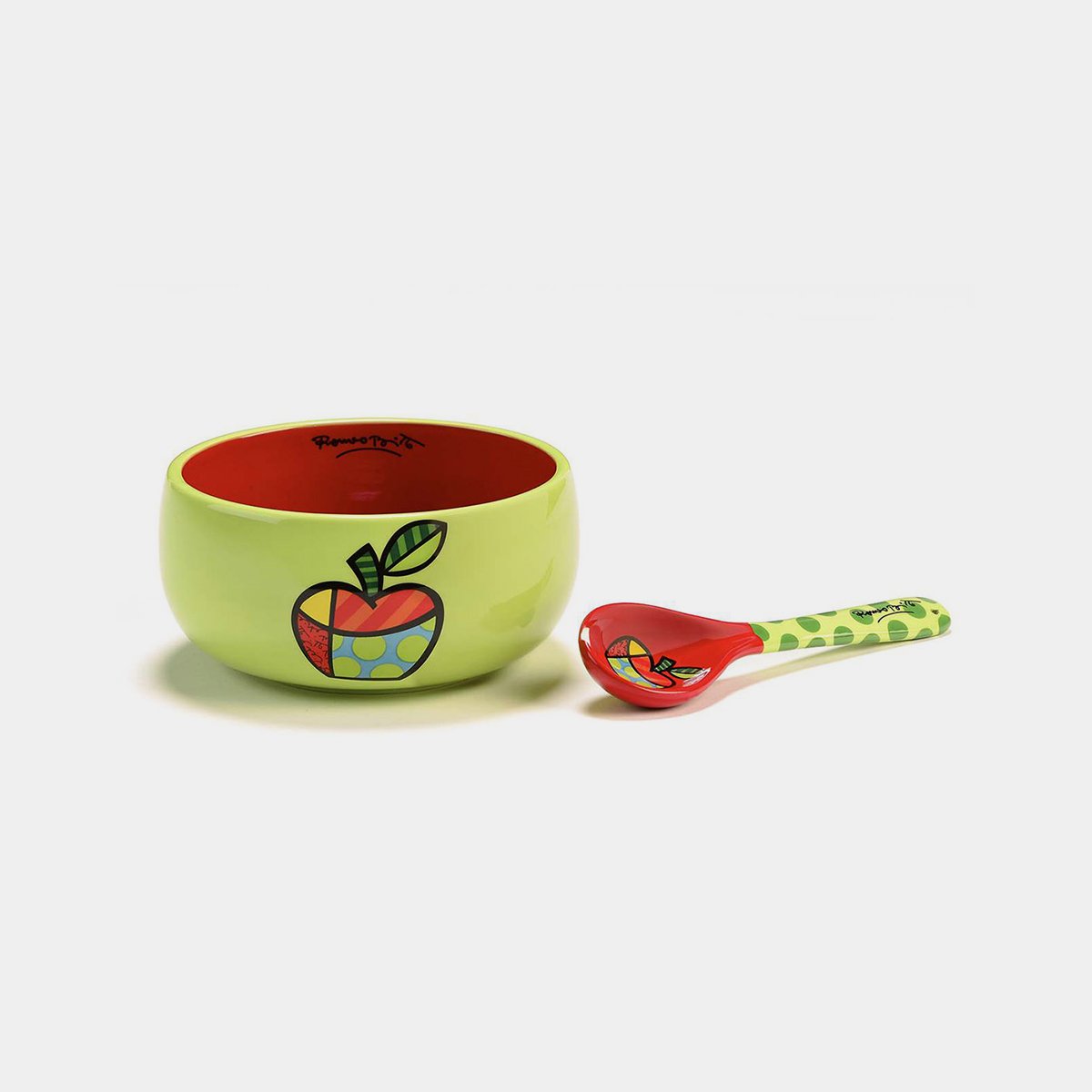 Britto Apple Bowl with Spoon - Designer Studio - Home décor