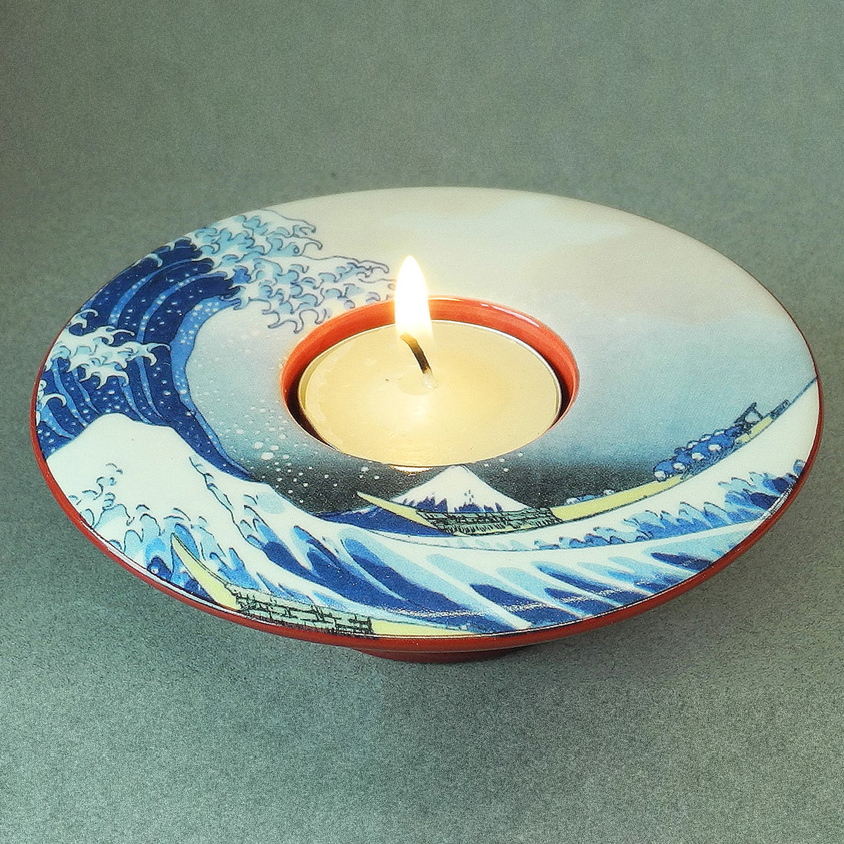 Hokusai Great Wave off Kanagawa Dish T-Light - Designer Studio - Home decor