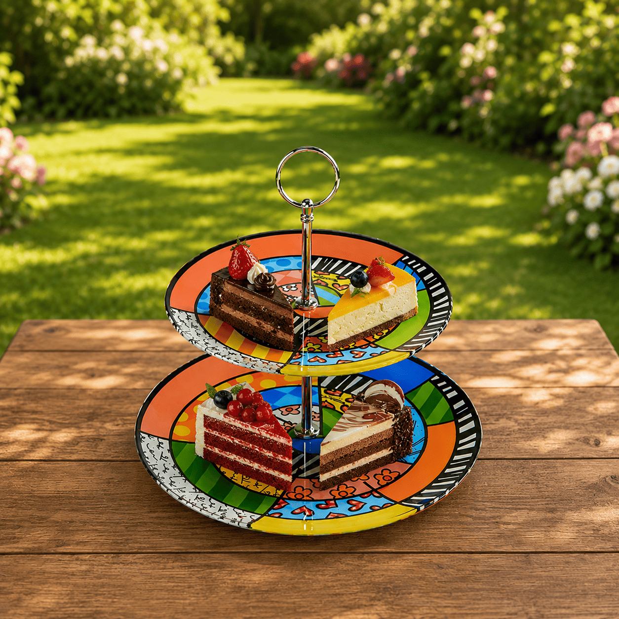 Britto 2-Tier Cake Plate