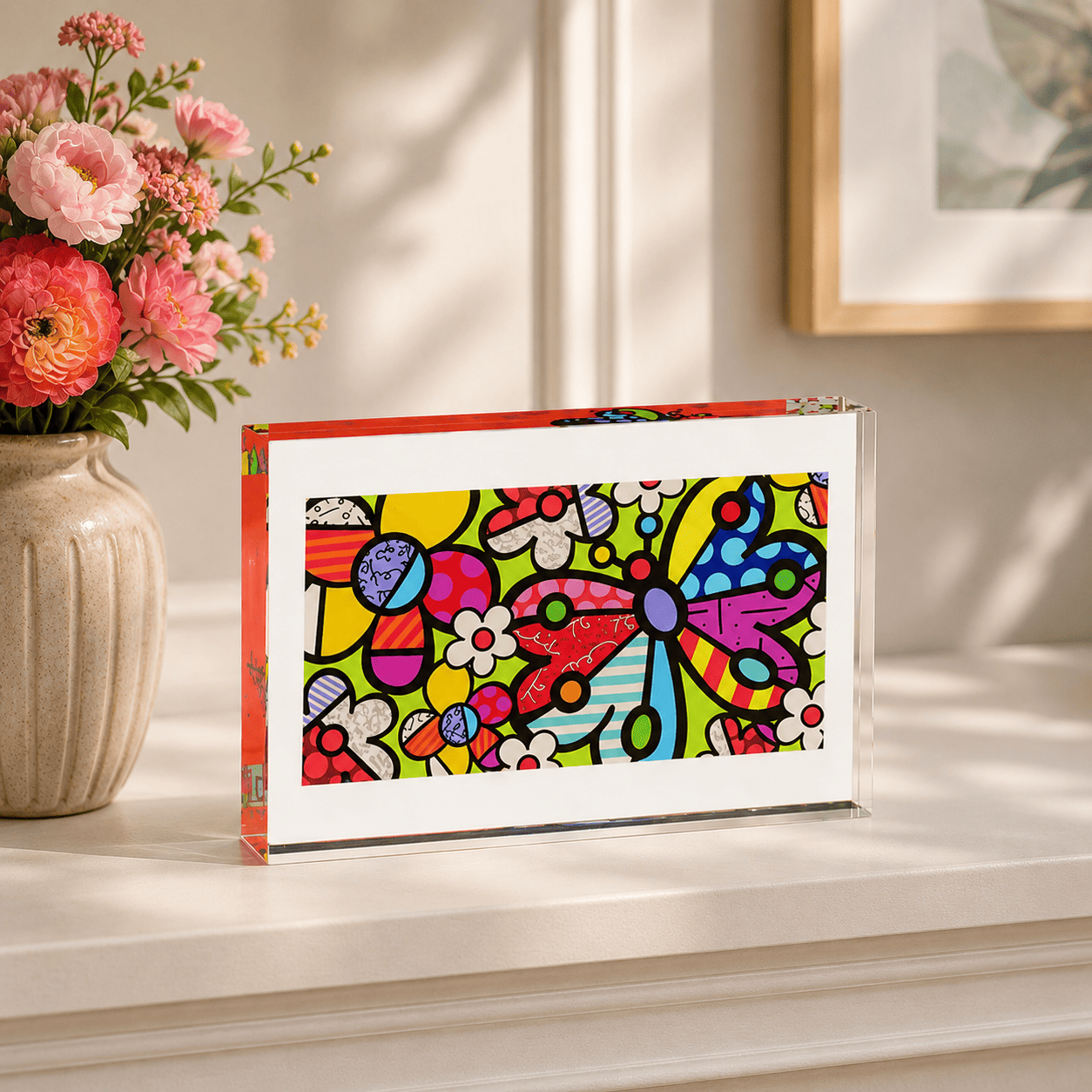 Britto Butterfly Glass Block