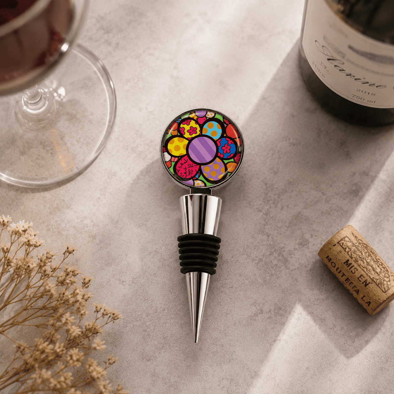 Britto Flower Bottle Topper