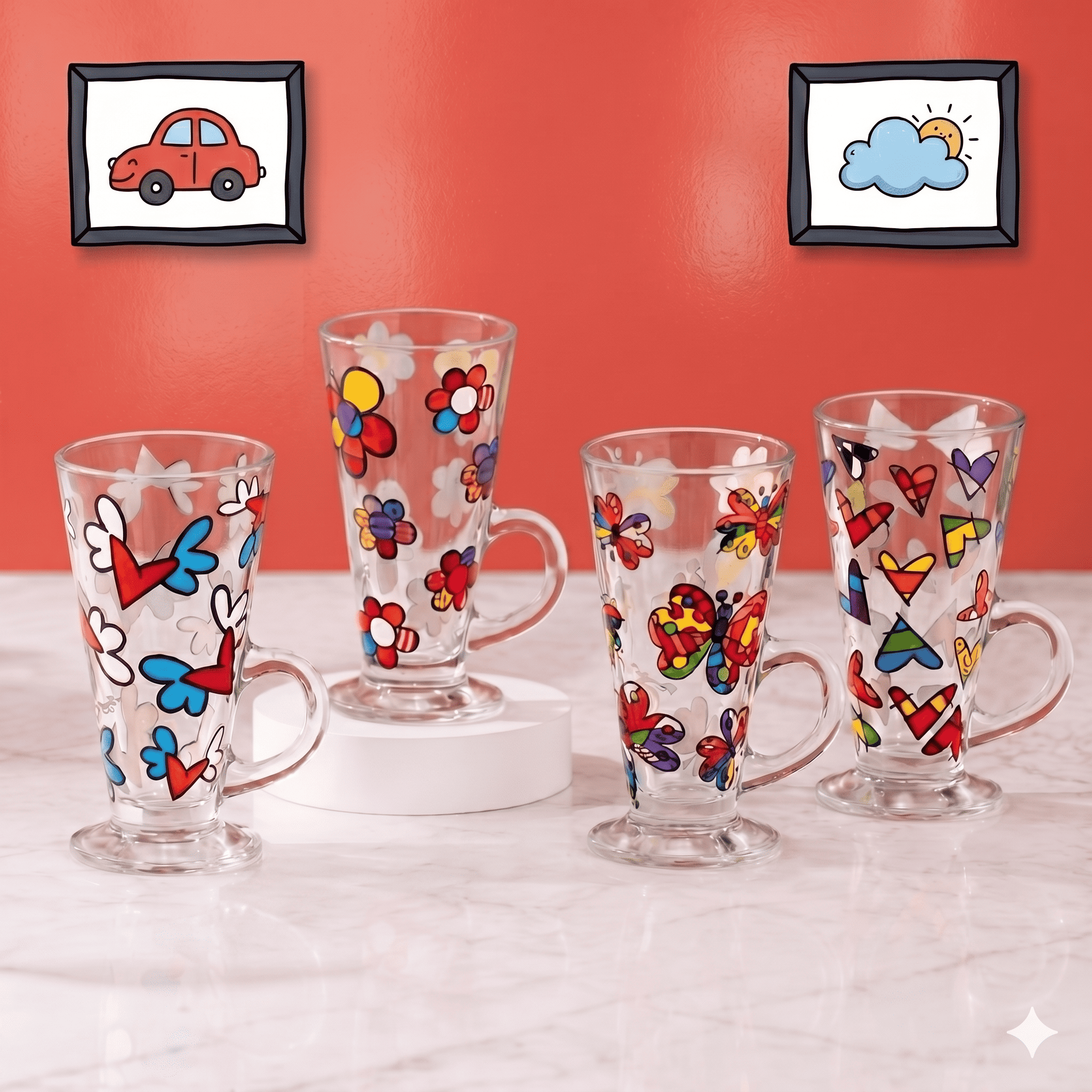 Britto Glass Latte Mug (Single Piece)