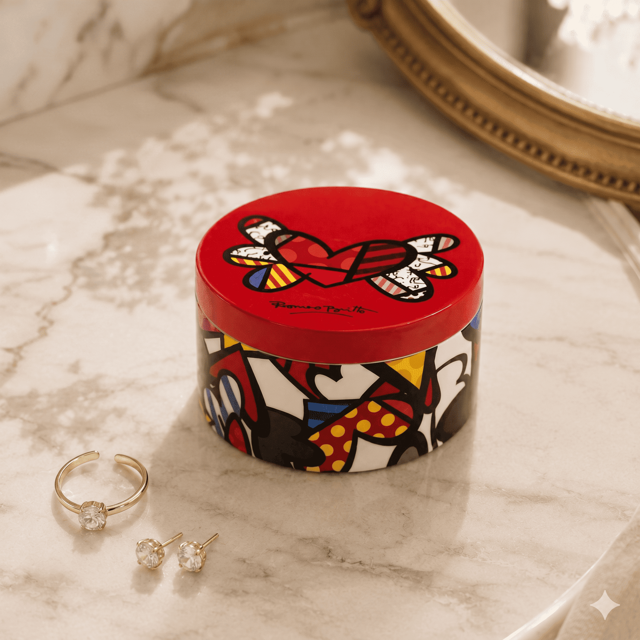 Britto Trinket Box Flying Heart