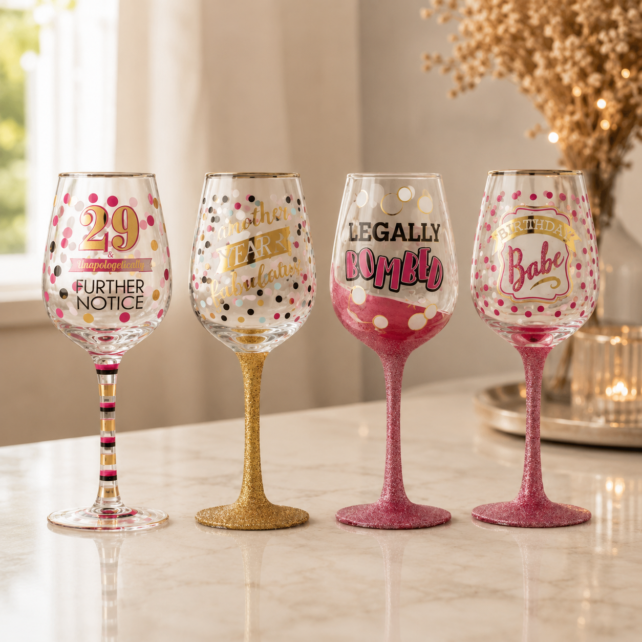 Birthday Wine Glass (one piece)