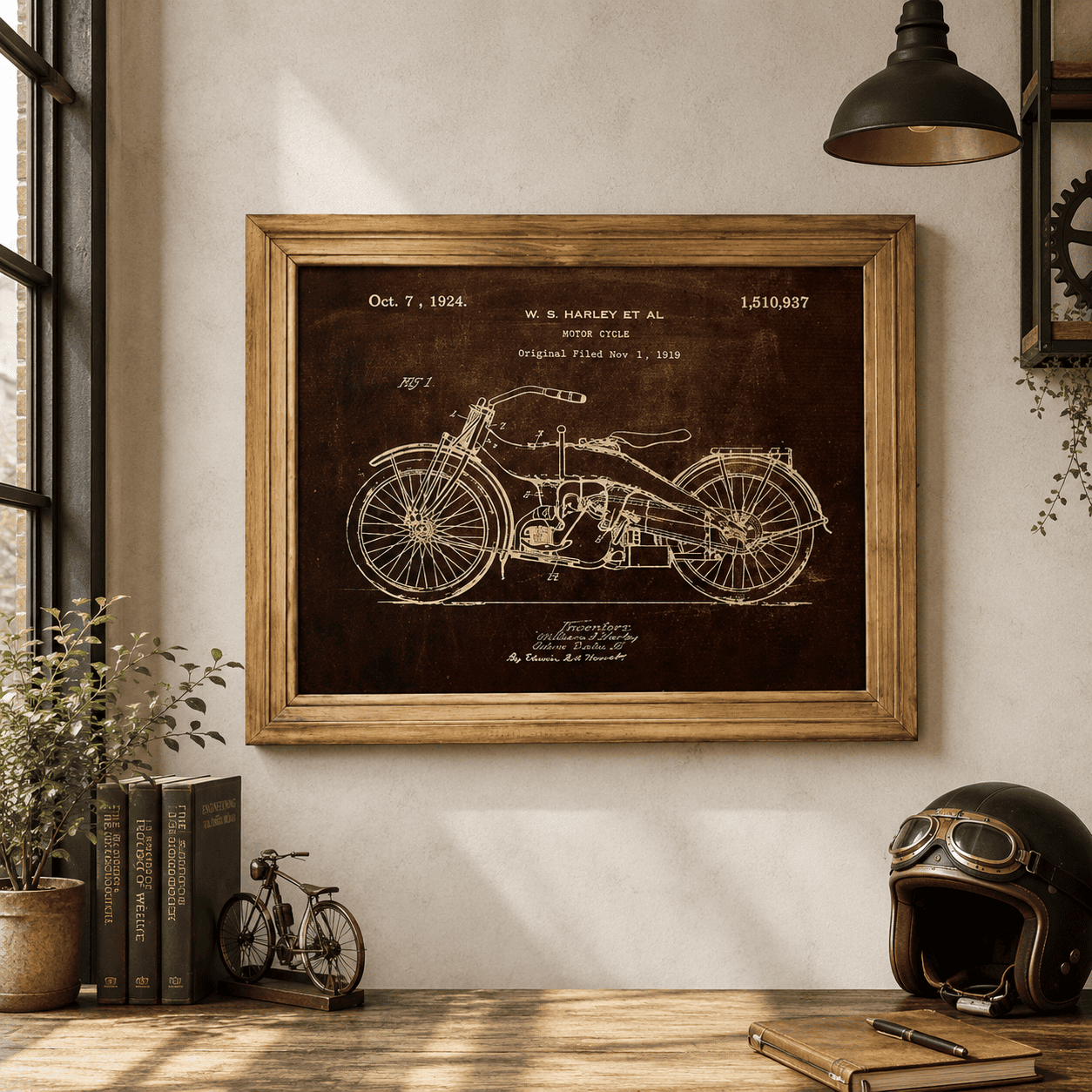 Framed Motorcycle Wall Art