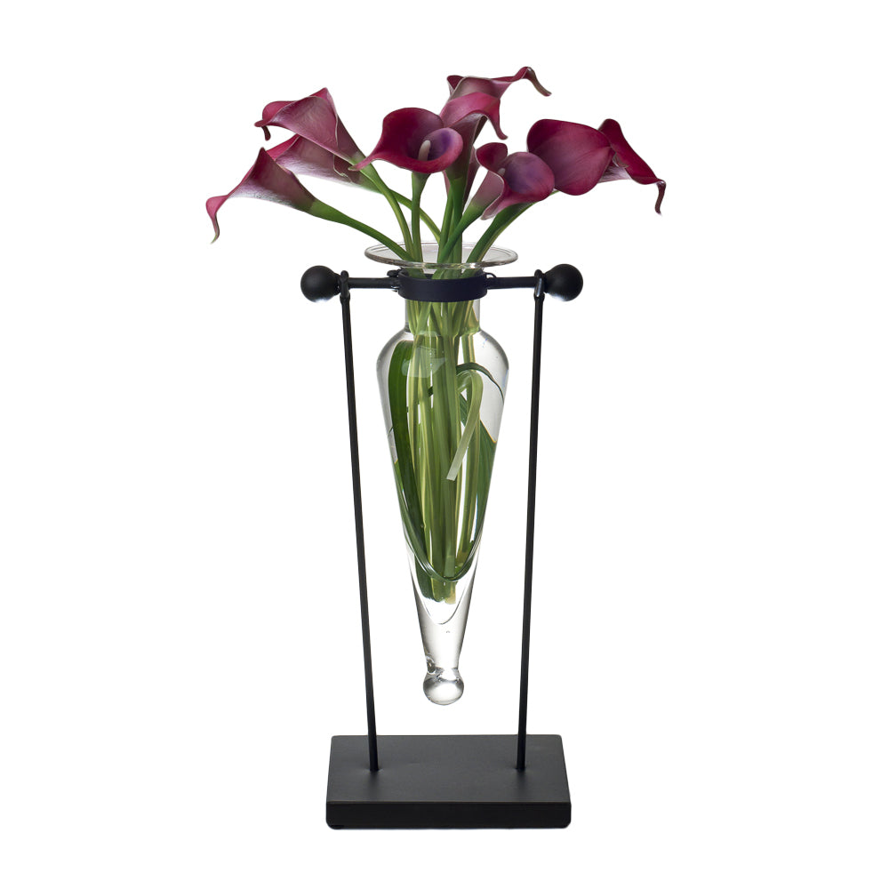 Metal And Glass Flower Vase - Designer Studio - anniversary gifts