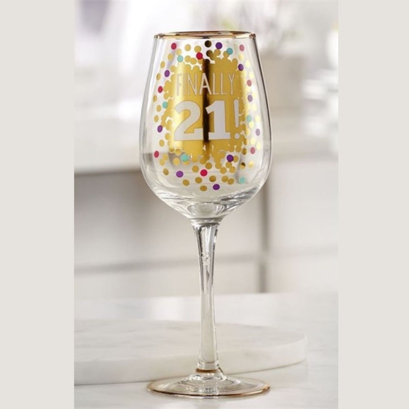 Finally 21 Wine Glass - unique gifts