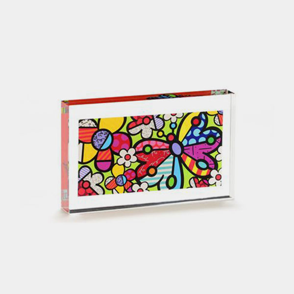 Britto Butterfly Glass Block - Designer Studio - Showpiece
