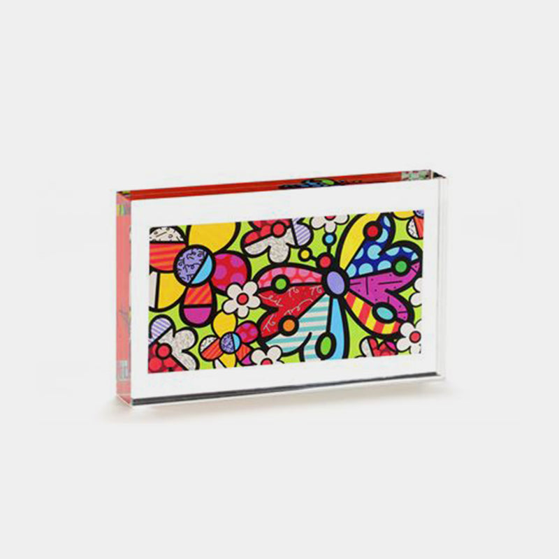 Britto Butterfly Glass Block - Designer Studio - Showpiece